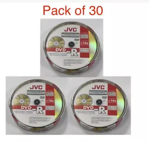30 x JVC DVD-R 16x Speed PREMIUM Quality Blank Discs 4.7GB 120 mins Spindle - Picture 1 of 2