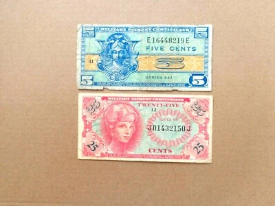 USA Military Certificate 5/25 cents  (a) - Image 1 of 2