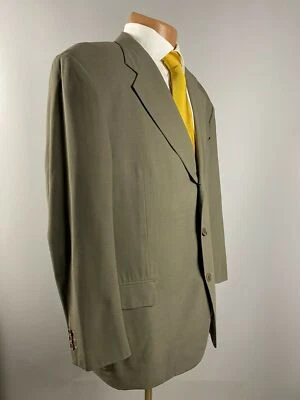 Givenchy Mens Green Olive Silk Wool 3 Buttons Blazer Jacket Size 52 7 R - Image 1 of 4
