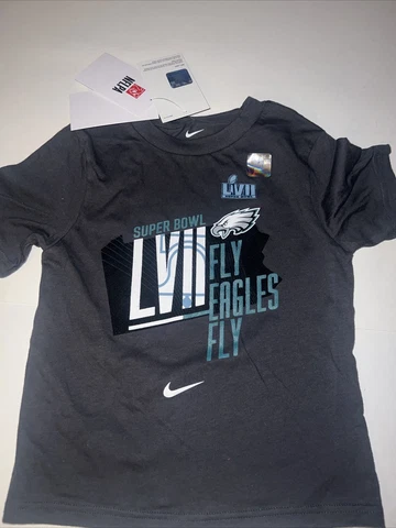 NWT  LITTLE KIDS Nike NFL Eagles Super Bowl 52 T-Shirt Sz S 4 $25 Fly Eagles Fly Cover