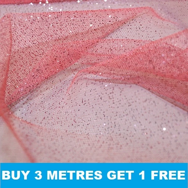 Glitter Tulle Net Soft Sheer Dress Veil Fancy Costume Dance Party Fabric 150wide - Image 1 of 1