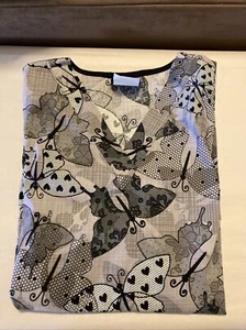 Tafford women’s uniform scrub top size small butterflies - Picture 1 of 2