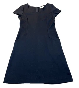 ANN TAYLOR LOFT BLACK DRESS Size 0 Back Zipper Little black dress Womens Pockets - Picture 1 of 19