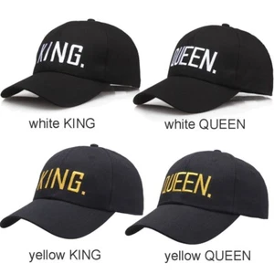 KING. & Queen. Baseball Cap Black, White Letters, Hip Hop, Party, Stylish, Photo - Picture 1 of 14