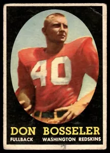1958 Topps Don Bosseler RC Washington Redskins #132 - Bild 1 von 2