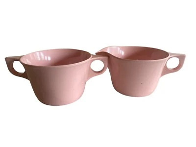 Pink Melamine Sugar Creamer Set Mid Century Plastic 102 104 - Image 1 of 4