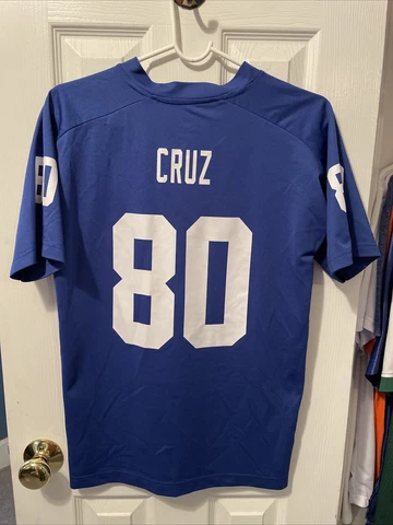 Victor Cruz New York Giants NFL Team Apparel Boys Blue Jersey Size Large Cover