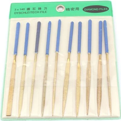 10Pcs 140MMx 3MM Diamond Coated Needle Saw Files Titanium Filing - Image 1 of 4