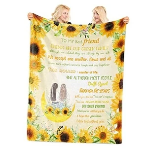 to My Best Friend Blanket,Cozy & Soft Throw Blankets, Best Friend Birthday - Picture 1 of 7