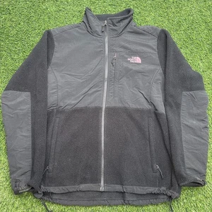 North Face Denali Jacket Womens XL Black Pink Logo Outdoor Hiking - Picture 1 of 4