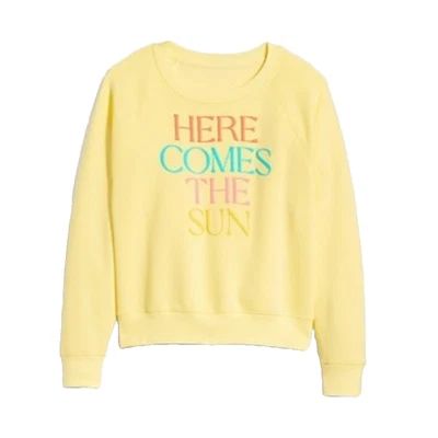 Moletom Old Navy Vintage Gráfico Here Comes The Sun Gola Redonda Aconchegante Feminino 2X - Imagem 1 de 4