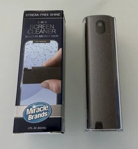 Miracle Brands 2-in-1 Screen Cleaner Spray Built-in Microfiber Streak-Free - Picture 1 of 1