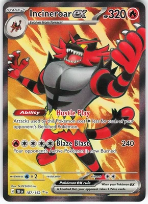 Incineroar ex - 187/162 Pokemon SV05: Temporal Forces Holo Ultra Rare NM - Image 1 of 2