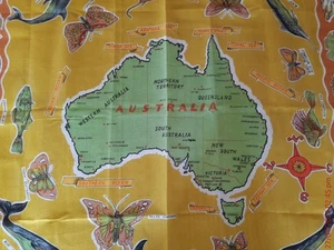 Vintage Suppercloth Travel Souvenir New Unused Map Australia Australiana - Picture 1 of 8