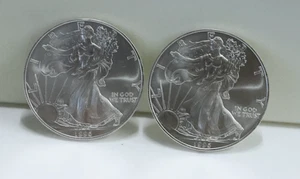 (2) 1996 US Silver Eagle $1 Unc Key Date - Picture 1 of 2