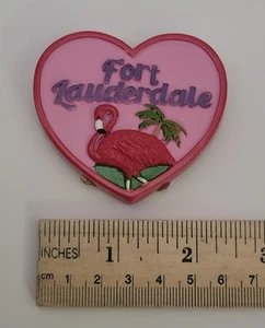 Calamita frigorifero souvenir fenicottero cuore Fort Lauderdale - Foto 1 di 2