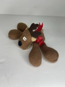 Vintage Hallmark 7" Rodney The Reindeer Felt Plush Christmas Stuffed Animal Toy - Picture 1 of 6