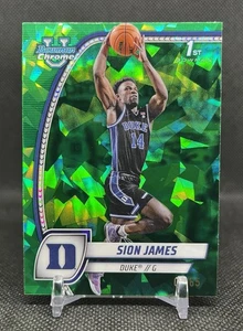 2024-25 Bowman University Chrome Sapphire SION JAMES 1st Chrome GREEN /65 SP - Picture 1 of 3