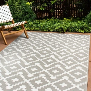 Rugshop Indoor Outdoor Rugs Trellis Geometric Reversible Plastic Patio Rugs 3x5 - Picture 1 of 11