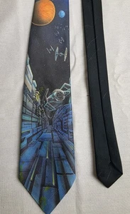 Vintage 1993 Ralph Marlin Star Wars Todesstern Krawatte - schwarz - Bild 1 von 7