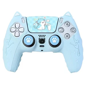 PS5 DualSense Controller Silicone Skin Grip Cover | Kawaii Cat Paw Blue - Picture 1 of 5