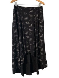 HOT TOPIC Moth Butterfly Skirt Black XL Witchy Whimsigoth Grunge High Low Hem - Picture 1 of 13