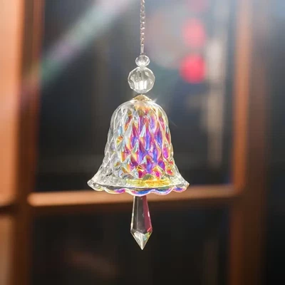 Crystal Suncatcher Bell Pendant Rainbow Glass Wind Chime Xmas Decor - image 1 of 4