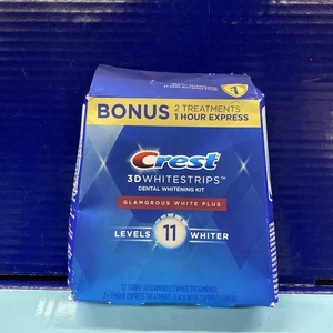 Crest 3D Whitestrips Glamorous White Plus Level 11 Whiter 32 Strips- Damaged Box - Picture 1 of 3