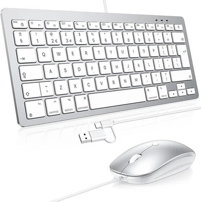 Wired Keyboard and Mouse Combo for Mac USB/Type-C Dual Interface Wired Keyboard - Image 1 of 4