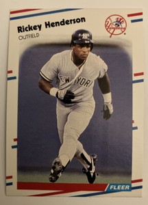 1988 Fleer Baseball Card - #209 Rickey Henderson - Yankees