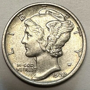 Better Date 1929-D Mercury Silver Dime Free US Shipping SR - Picture 1 of 2