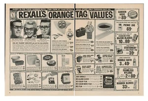 1964 Rexall rivenditore farmacia vintage stampa pubblicità valori settimanali prodotti volantino US - Foto 1 di 9