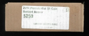 2014-D Herbert Hoover Presidential Dollar Mint Sealed Box of 250 BU $1 Coins - Picture 1 of 2