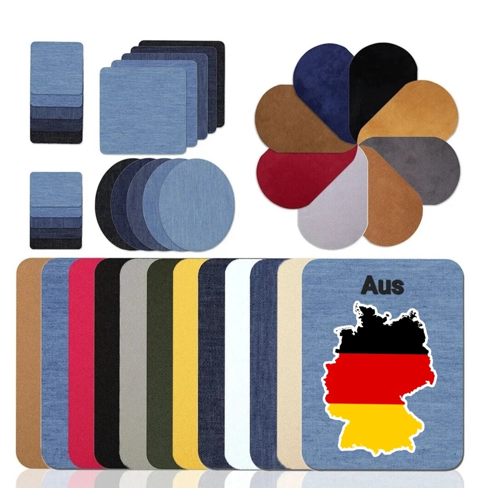Flicken zum Aufbügeln Bügelflicken Aufbügler Patches Set Stoff Aufbügelflicken - Bild 1 von 1