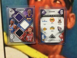 2009-10 UD SP Game Used 6 Star Swatches Gold Jersey Kobe Bryant Anthony #41/99