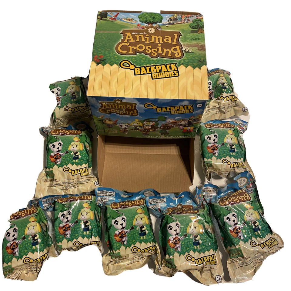 9 paquetes de figuras con clip para amigos mochila Nintendo Animal Crossing + caja de exhibición Foto 1 de 3