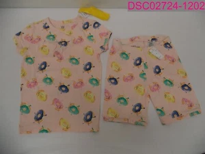 GAP Kids 2 Piece Sleepwear Short Sleeve Top Shorts Pink Donuts Girl's Size 12 - Picture 1 of 6