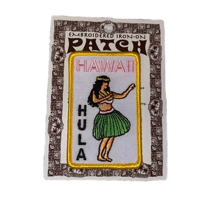 Hawaii Hula Girl Embroidered Iron-On Patch - Picture 1 of 1