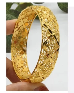 EDLES Armband 925 SILBER Armkette 24K GOLD breiter ARMREIF Armzange Zirkonia - Bild 1 von 6