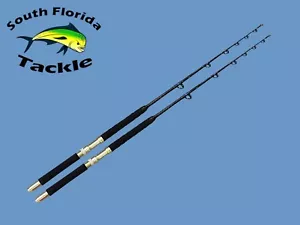 20-30 or 30-50 lb Solid Fiberglass Blank Saltwater Trolling Fishing Rods - Picture 1 of 29