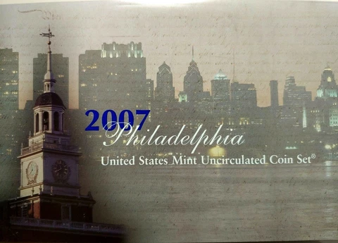 2007-P US UNC Mint Set 14 Coins 19whl0913 Cover