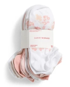 NWT LUCKY BRAND LADIES' 10 PK MULTI-COLOR SUPER SOFT NO SHOW SOCK SZ 4-10 - Picture 1 of 5