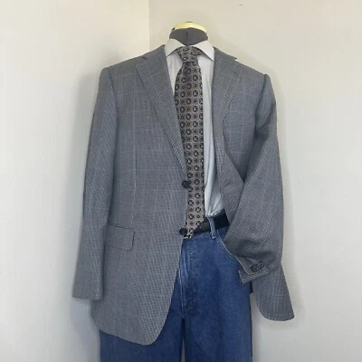 Abrigo deportivo Nordstrom para hombre Blazer Traje Chaqueta 41R 45" Gris Pata de gallo Ventana Foto 1 de 4