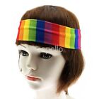 Unisex Gay Pride Bright Rainbow Stripe Headband 6cm Width Elasticated Brand New