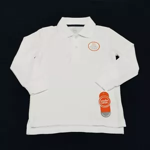 Wonder Nation Kids Long Sleeve Polo Shirt Size 4-5 White School Uniform NEW - Picture 1 of 8