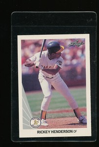 1990 Leaf #160 Rickey Henderson  Sharp See Scans