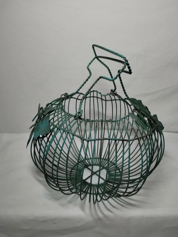 Pumpkin Basket Ivy Outdoor Fall Spring Home Decor Metal opens and closes Cover
