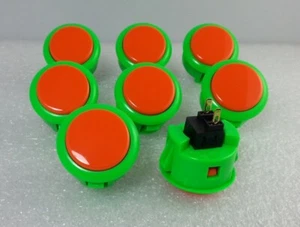Japón Sanwa Mezcla Botones Verde Naranja x 8 piezas Videojuego Piezas Arcade OBSF-30-G/O - Imagen 1 de 5