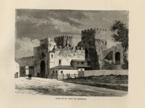 Stampa Antica 1875 = ROMA = PORTA DI SAN PAOLO OSTIENSE = Old Print - Picture 1 of 1