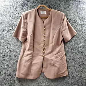 Vintage Today's Classics Womens Jacket Size 16 Beige Short Sleeve - Picture 1 of 14